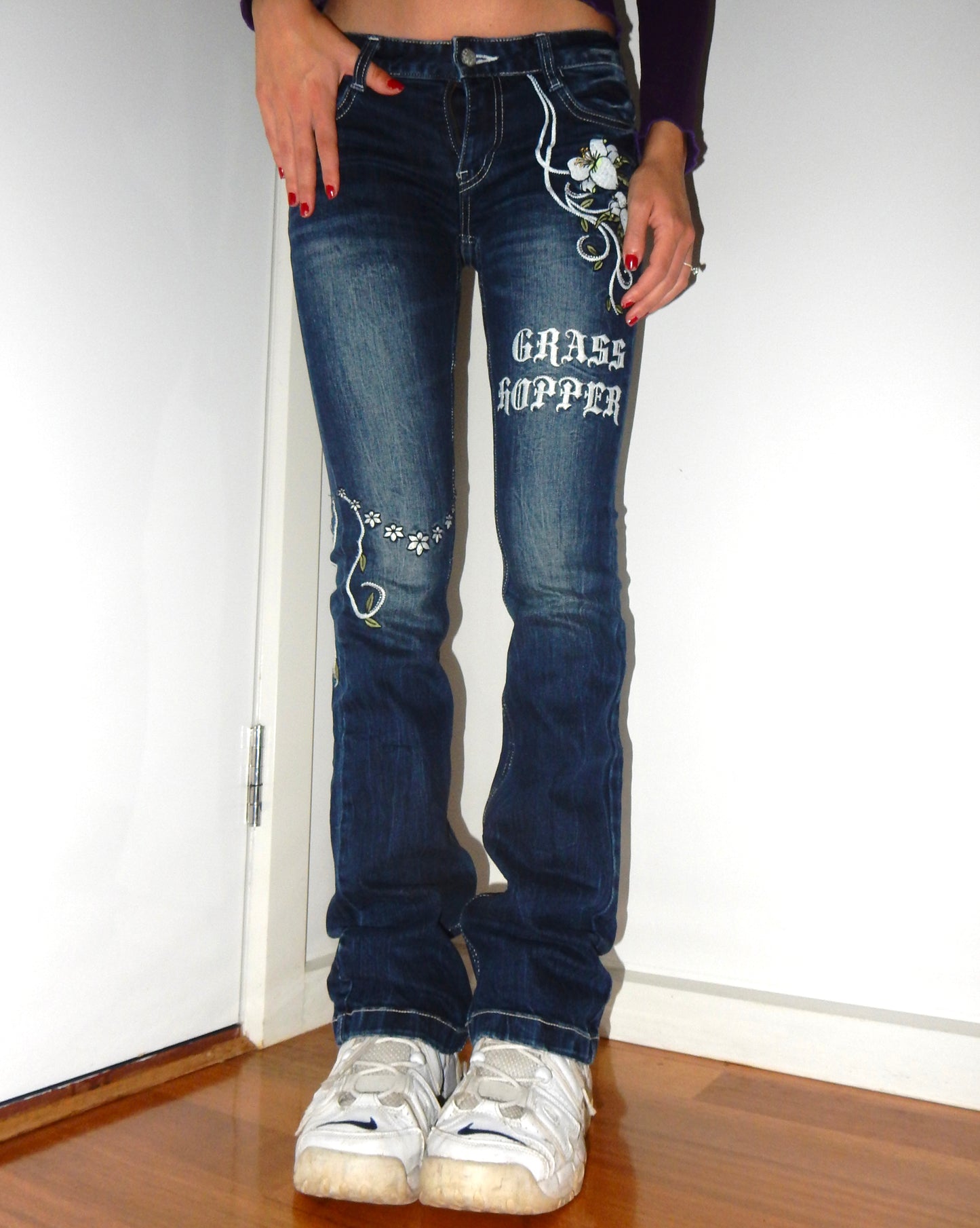 Flower Embroidered Jeans