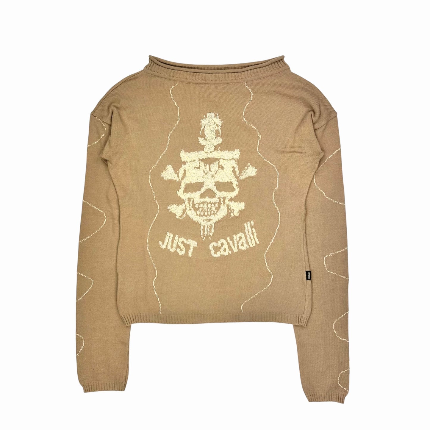 Just Cavalli Cashmere Shimmer Skull Knit