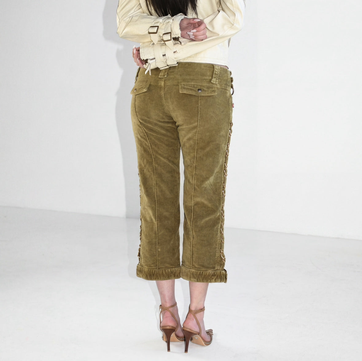 Miss Sixty Khaki Corduroy Capris
