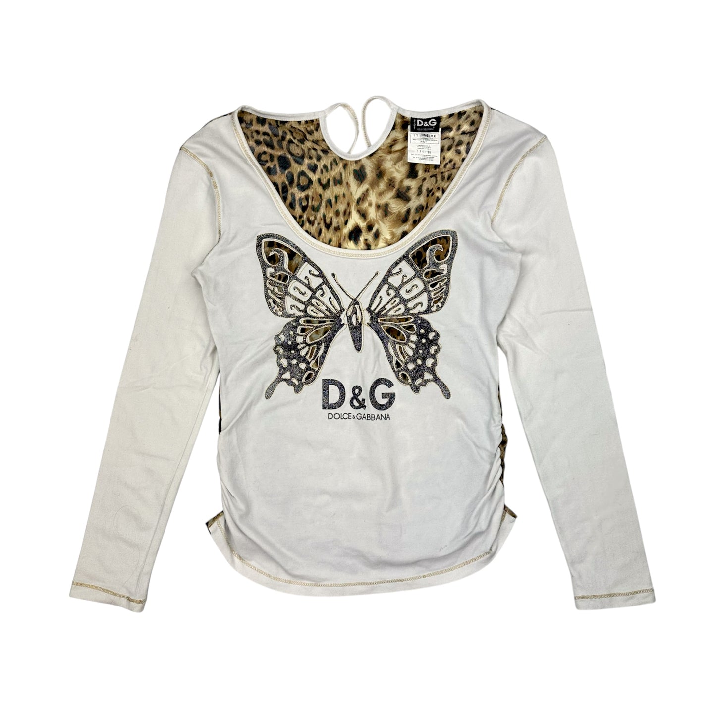 Dolce & Gabbana Leopard Butterfly Top