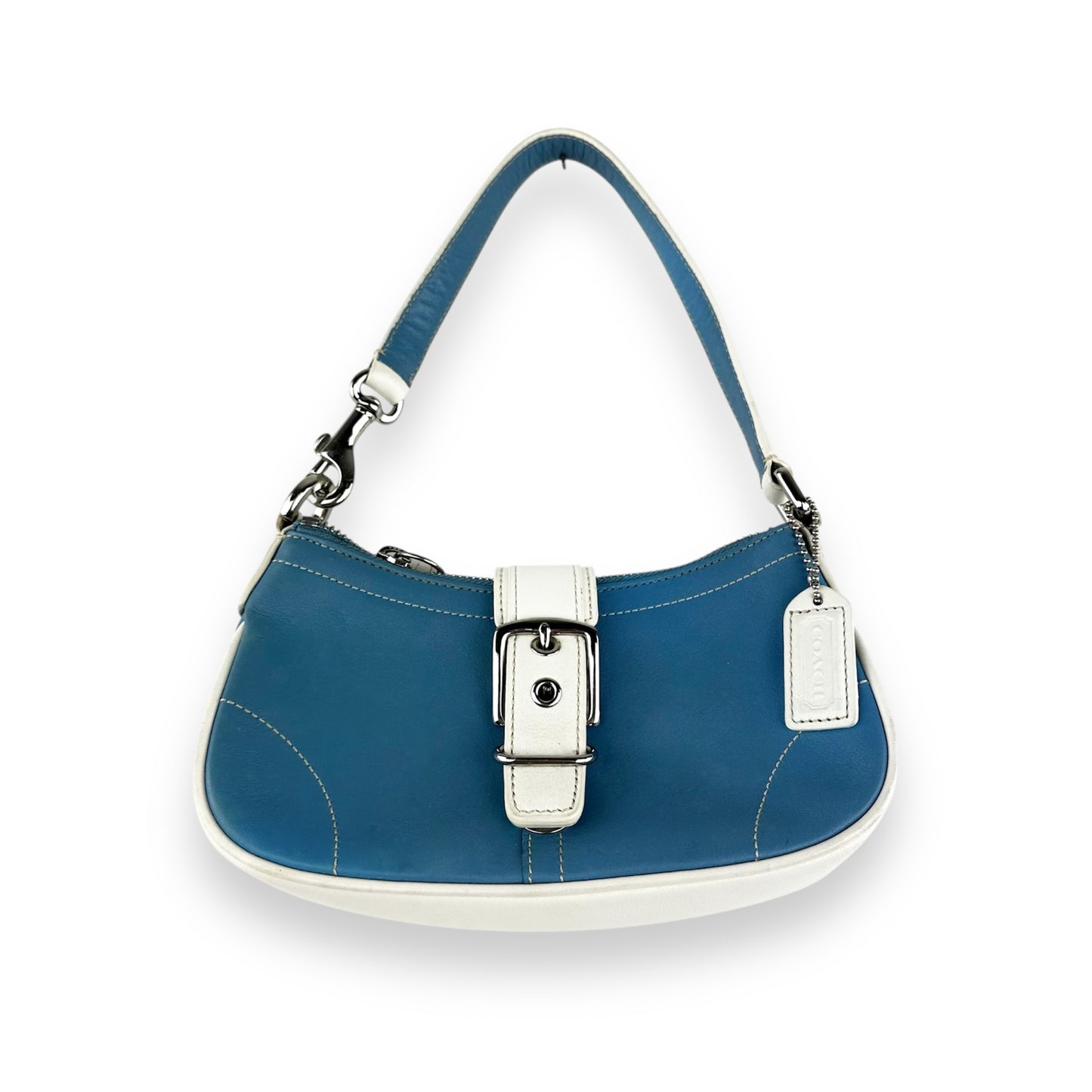 Coach Hampton White + Blue Mini Bag