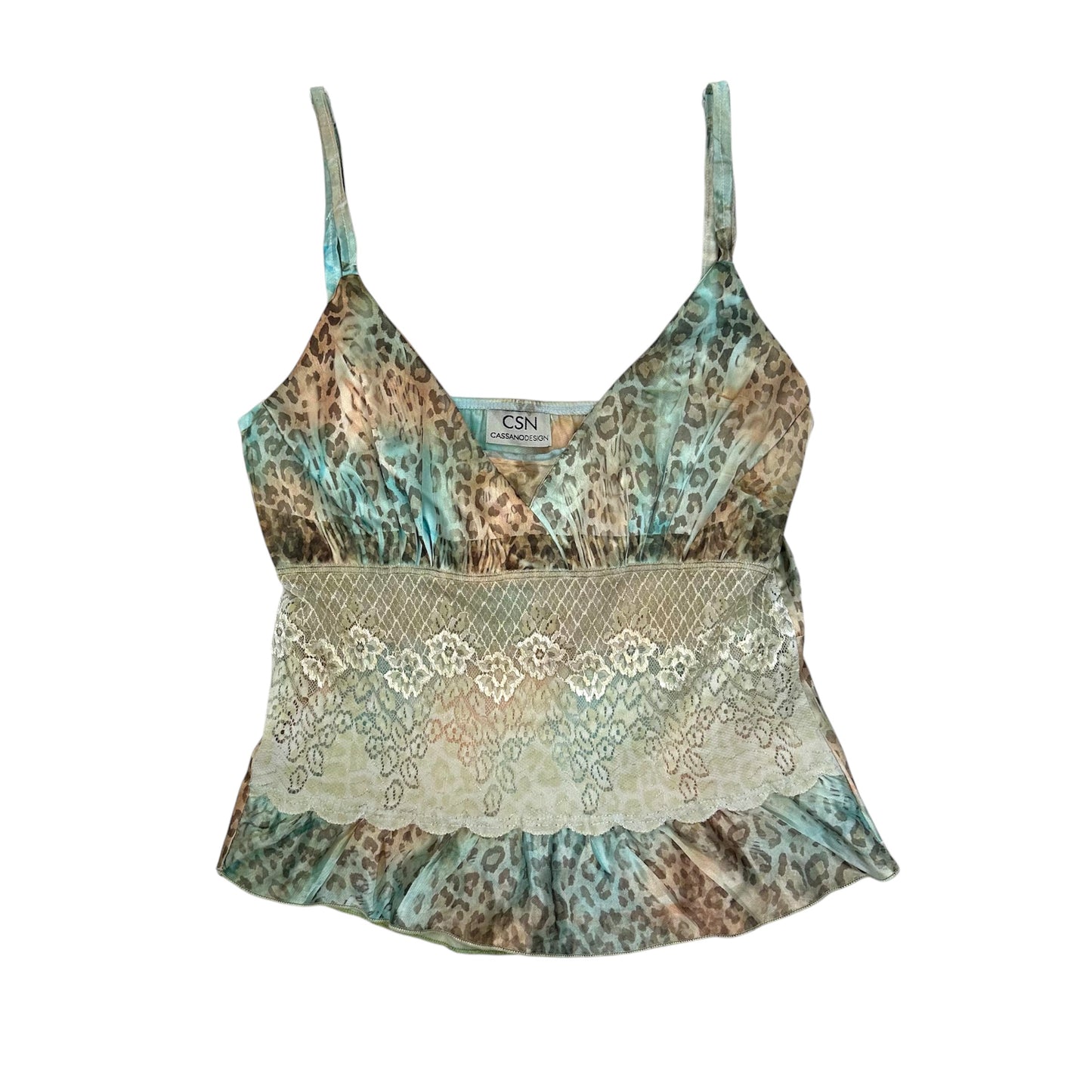 Blue Leopard Lace Cami