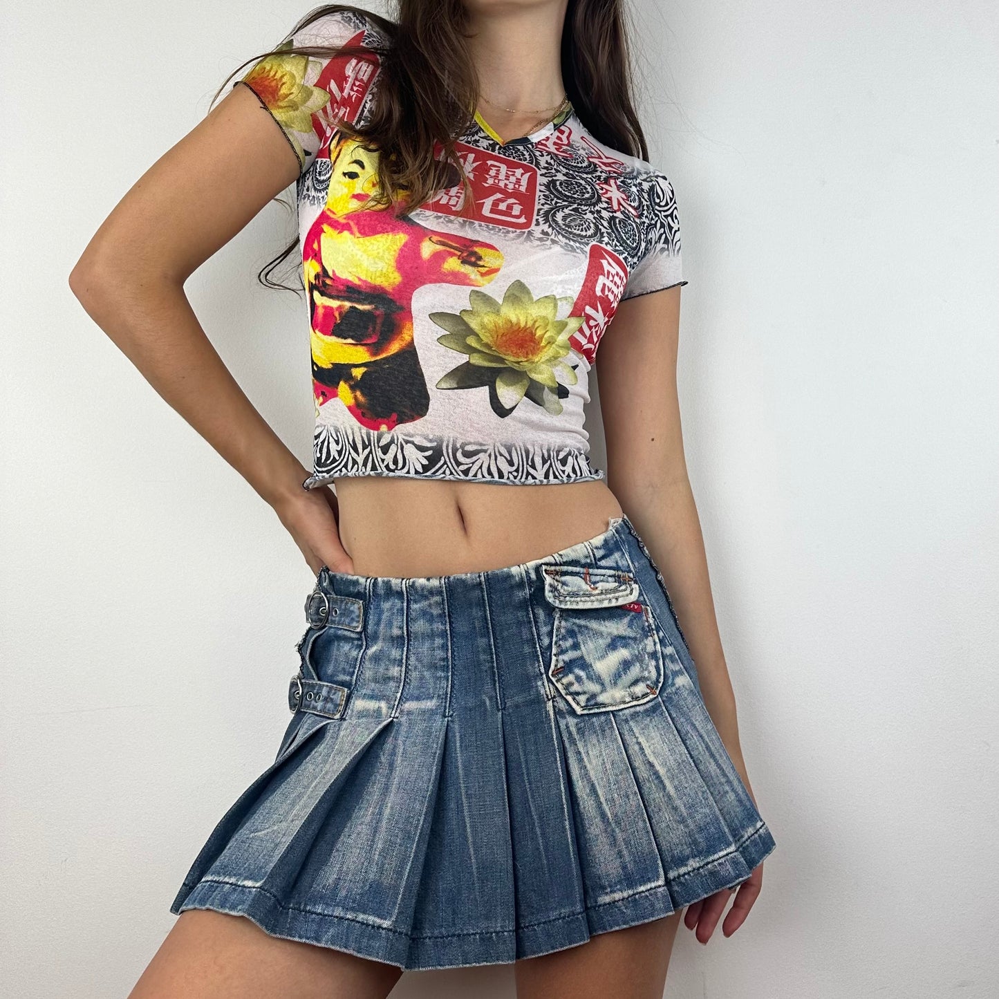 Miss Sixty Pleated Mini Skirt