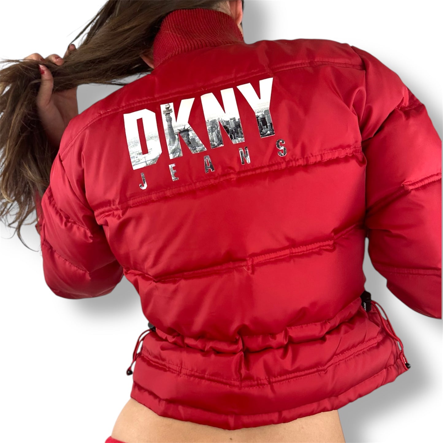 DKNY Red City Graphic Down Jacket