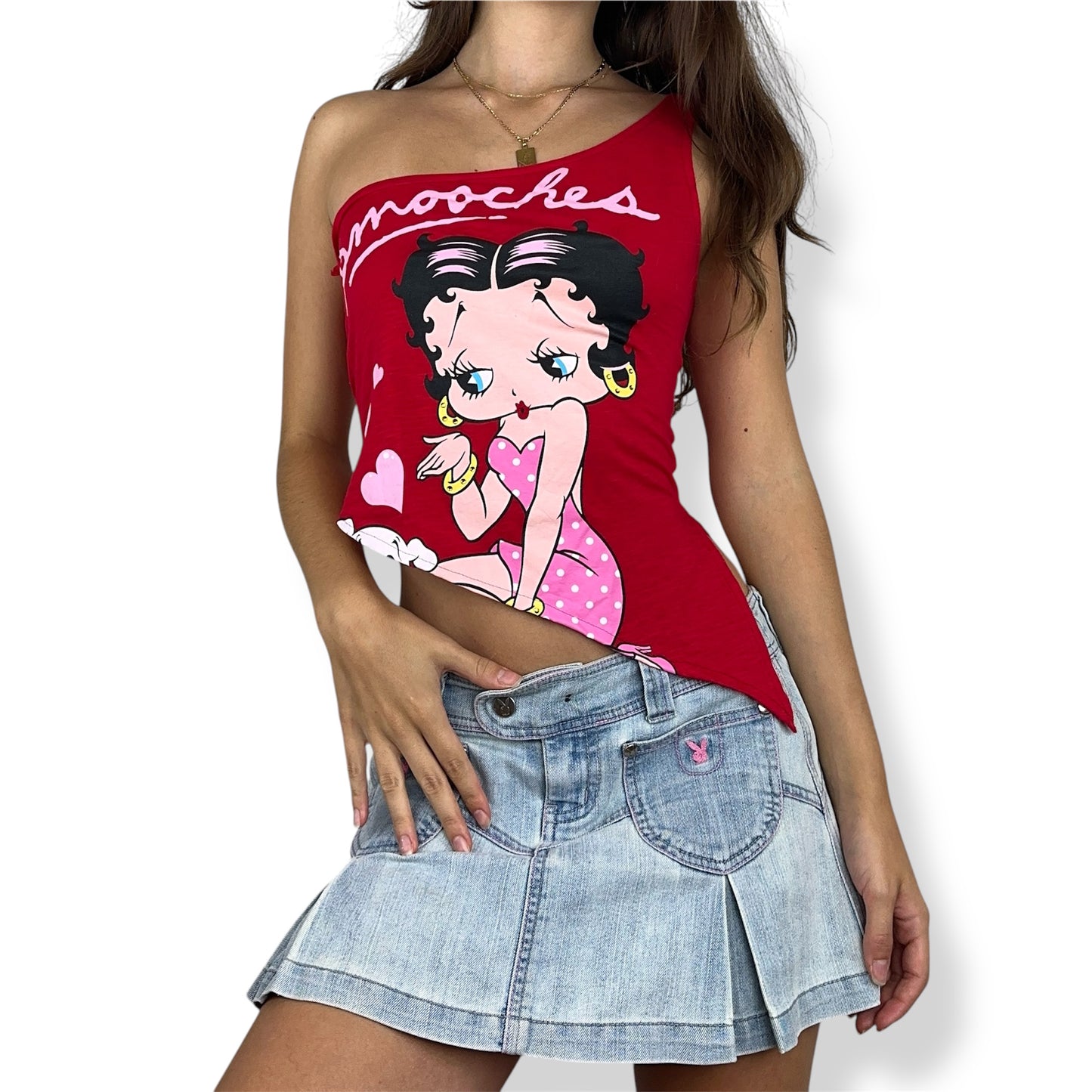 Betty Boop Kisses Asymmetrical Top