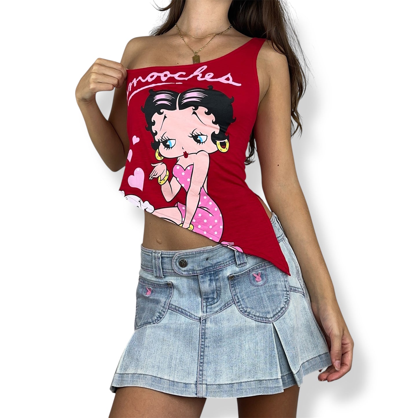 Betty Boop Kisses Asymmetrical Top