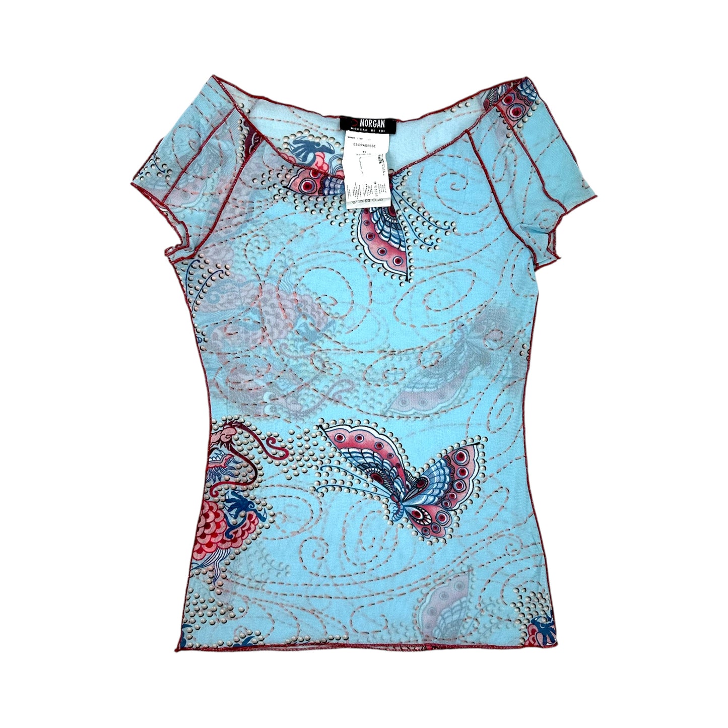 Morgan De Toi Mesh Butterfly Top