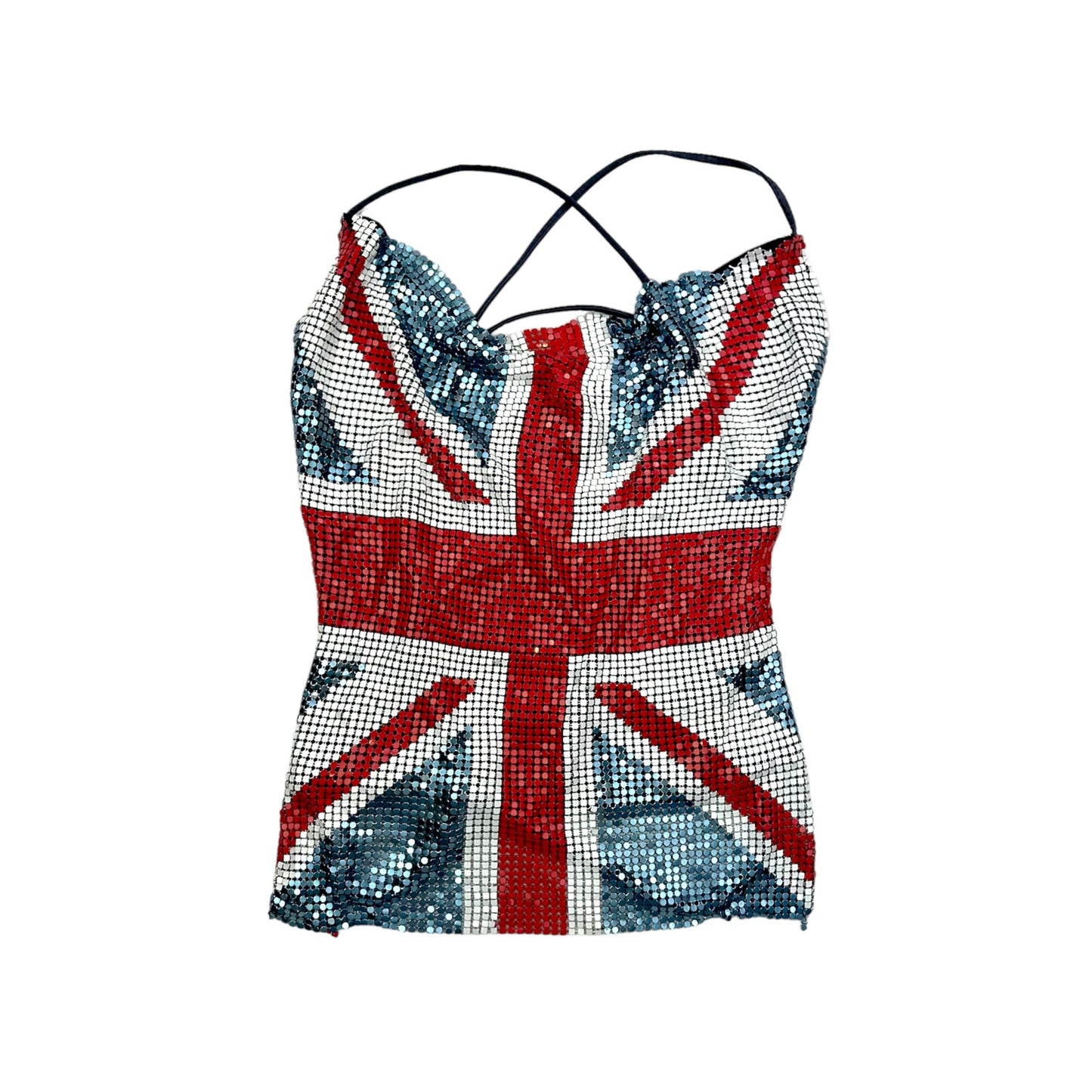 Union Jack Sequin Backless Top