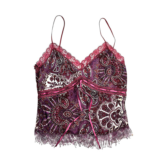 Silk Paisley Beaded Tassel Cami