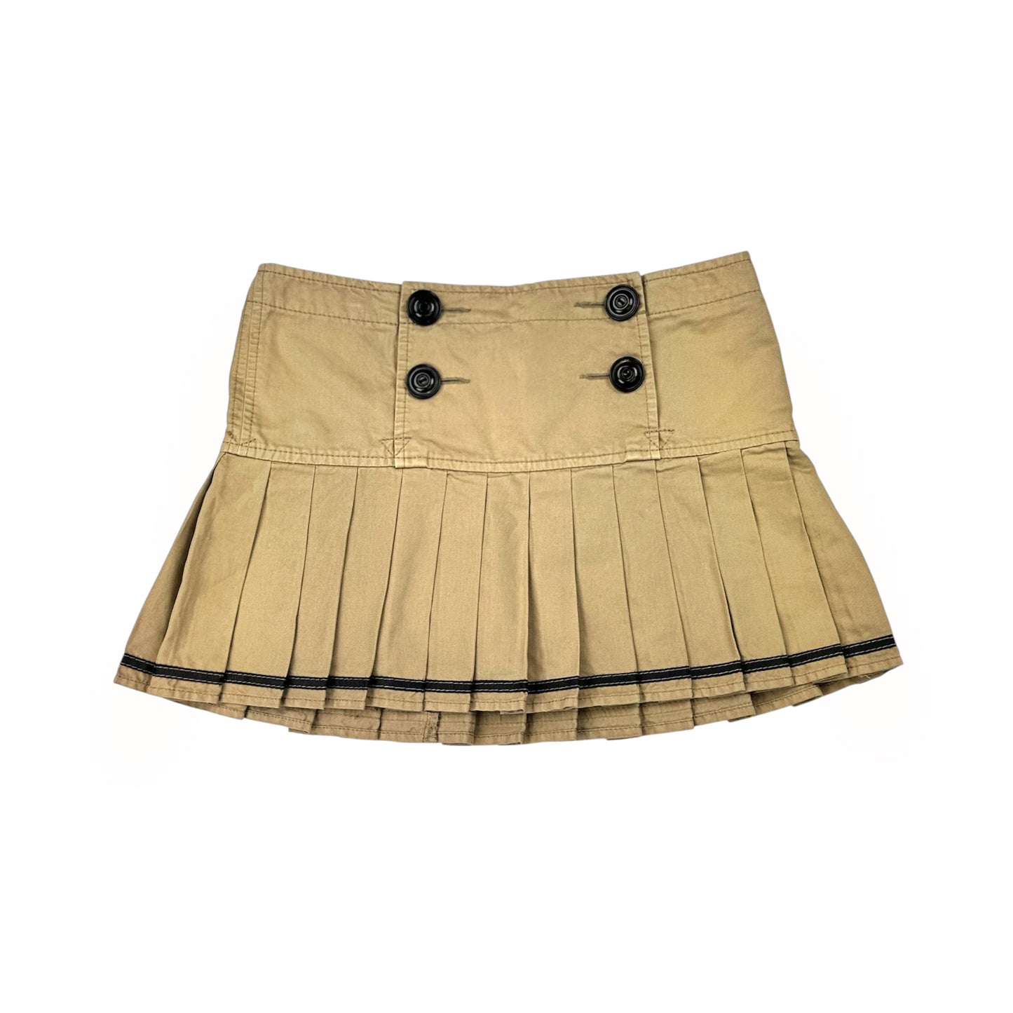 DKNY Tan Pleated Mini Skirt