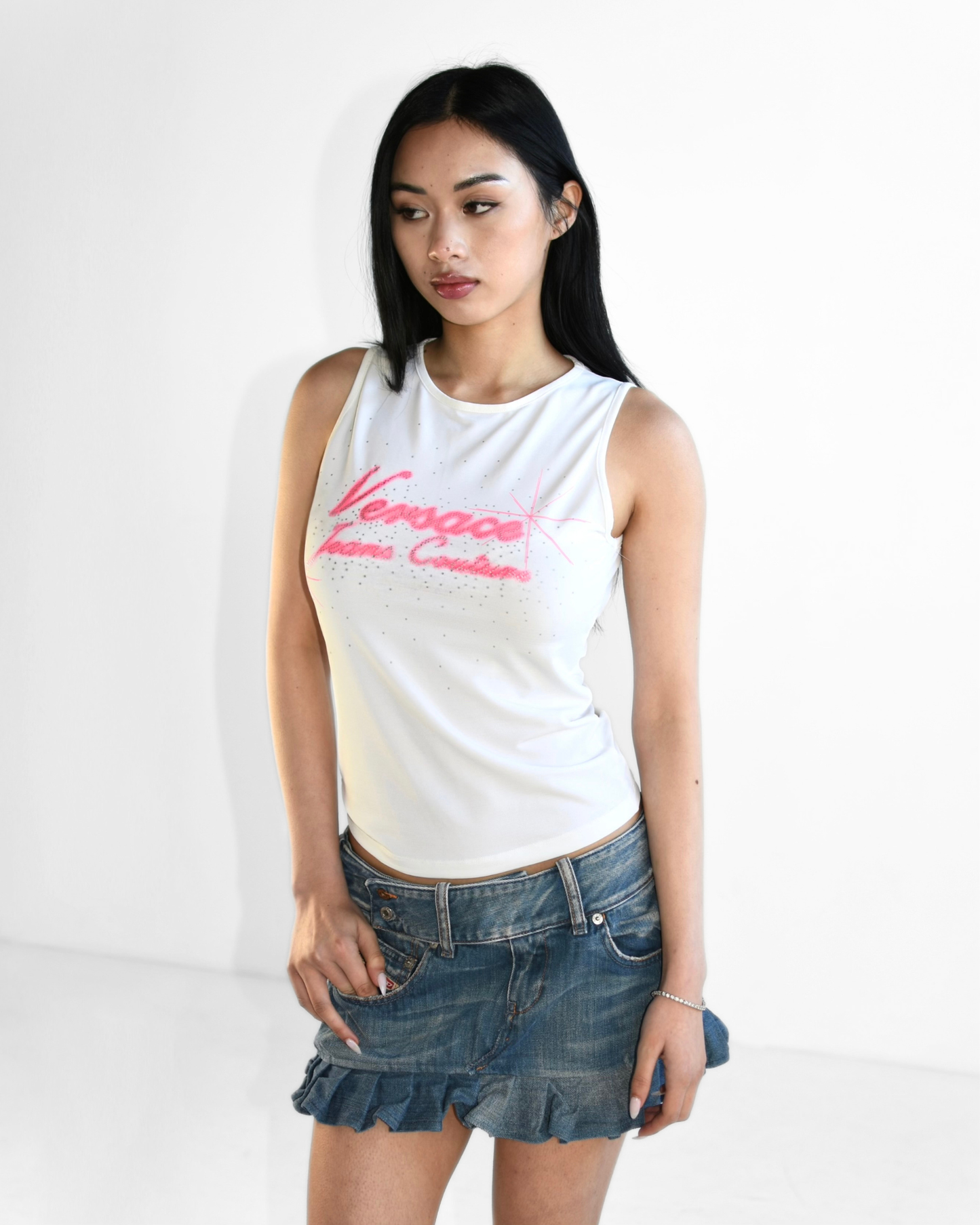 Versace Jeans Couture Pink Graphic Tank