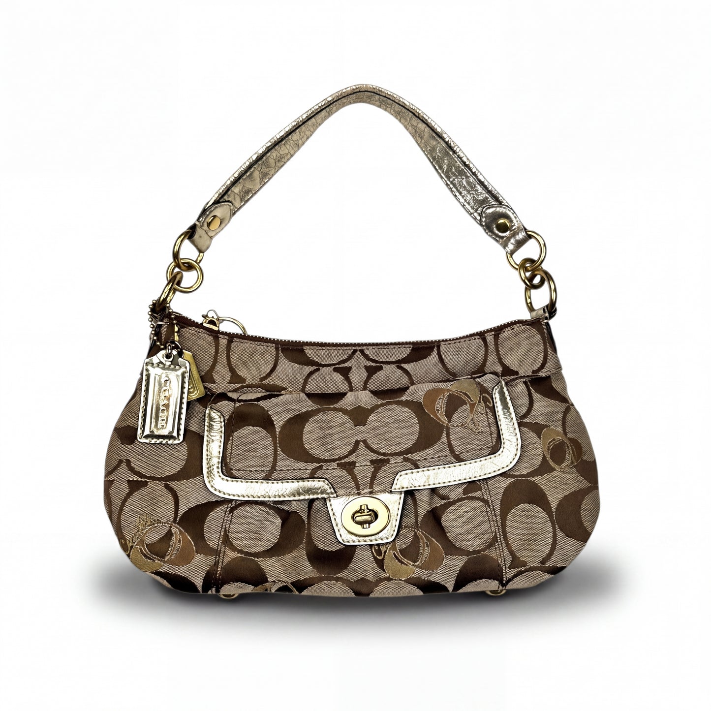 Coach Monogram Gold Bag