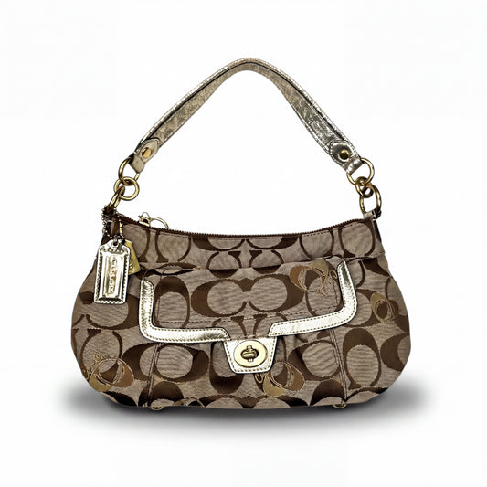Coach Monogram Gold Bag