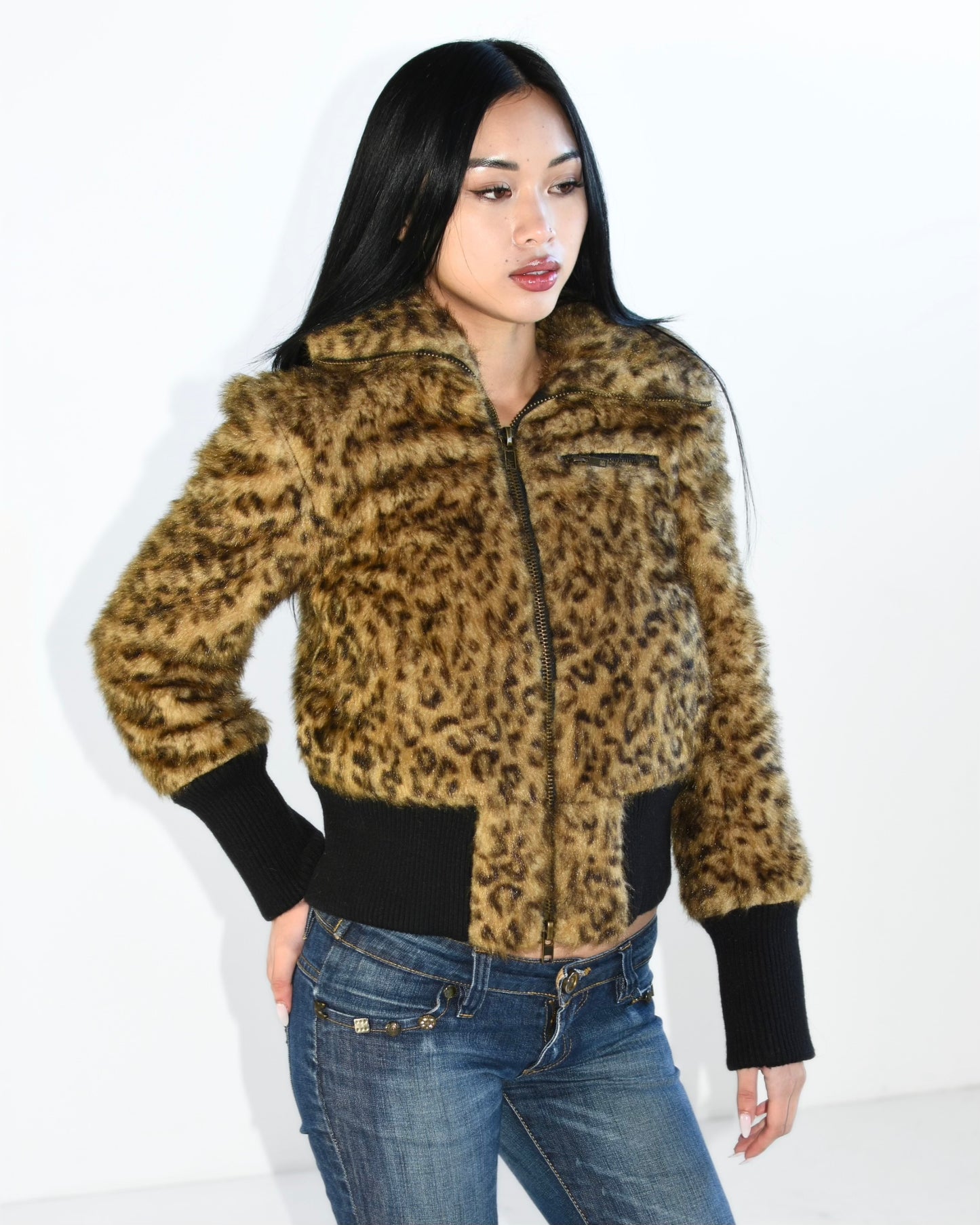 Japanese Faux Fur Leopard Jacket