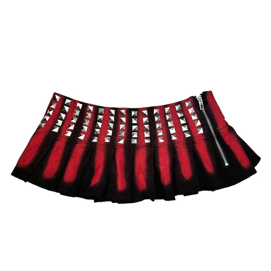 Studded Pleated Mini Skirt