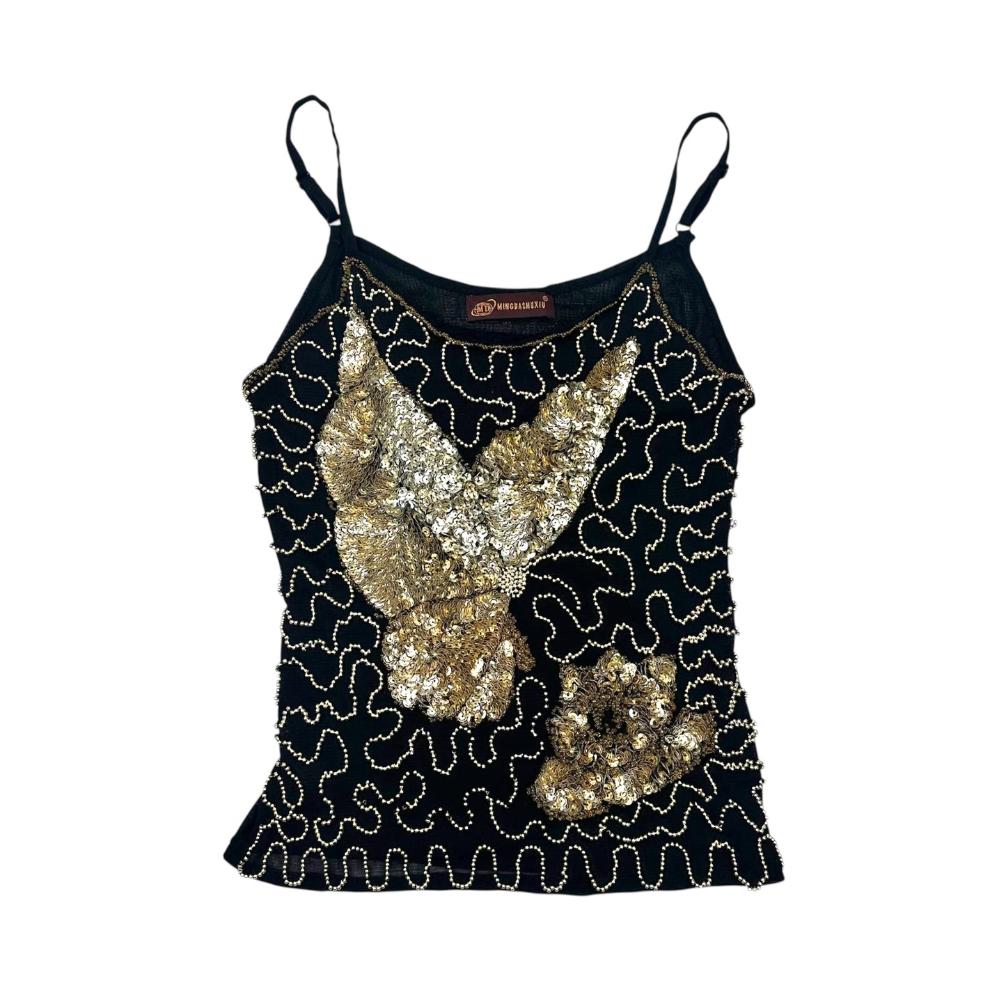 Butterfly Gold Sequin Top