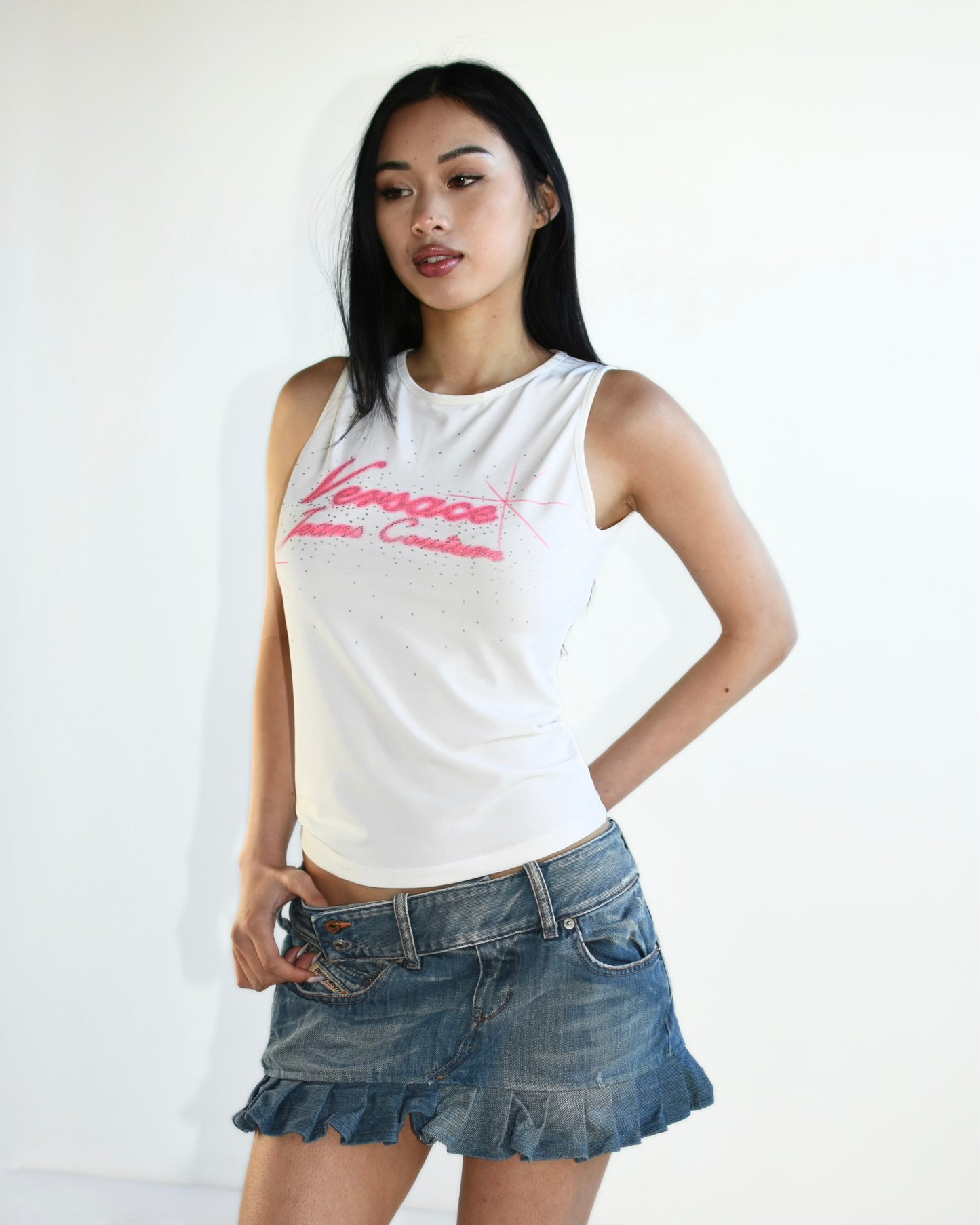 Versace Jeans Couture Pink Graphic Tank