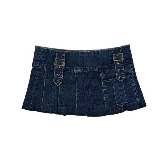 Denim Buckle Mini Skirt