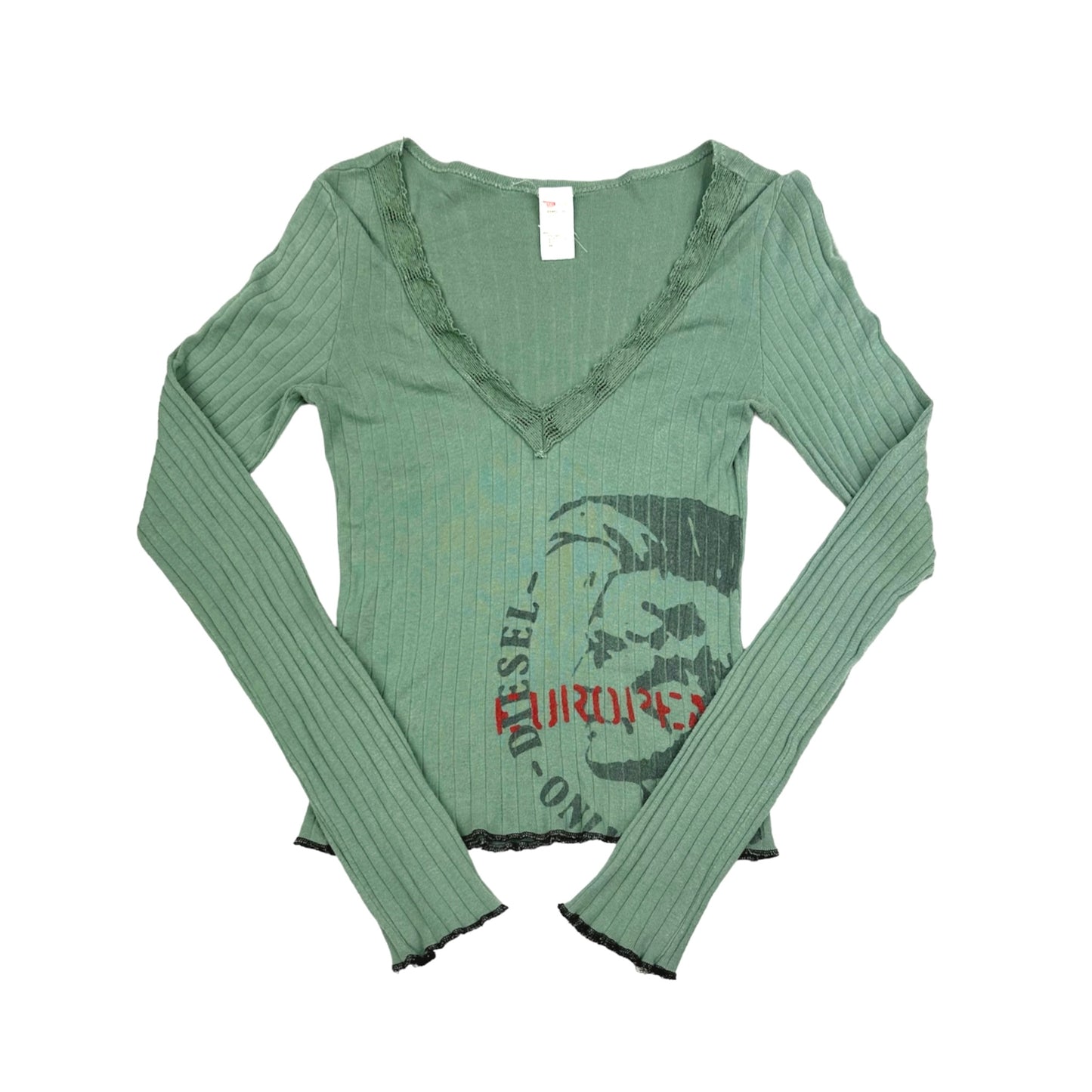 Diesel Ribbed Lace Long Sleeve