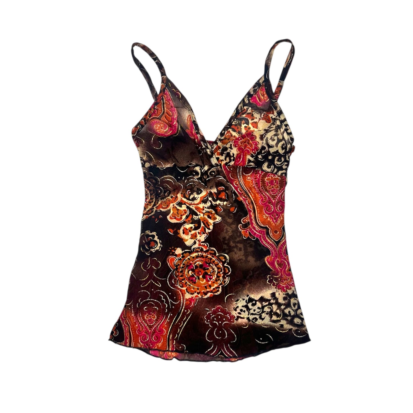 Mesh Pattern Gold Shimmer Cami