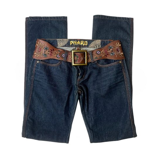 Italian Embroidered Belt Jeans