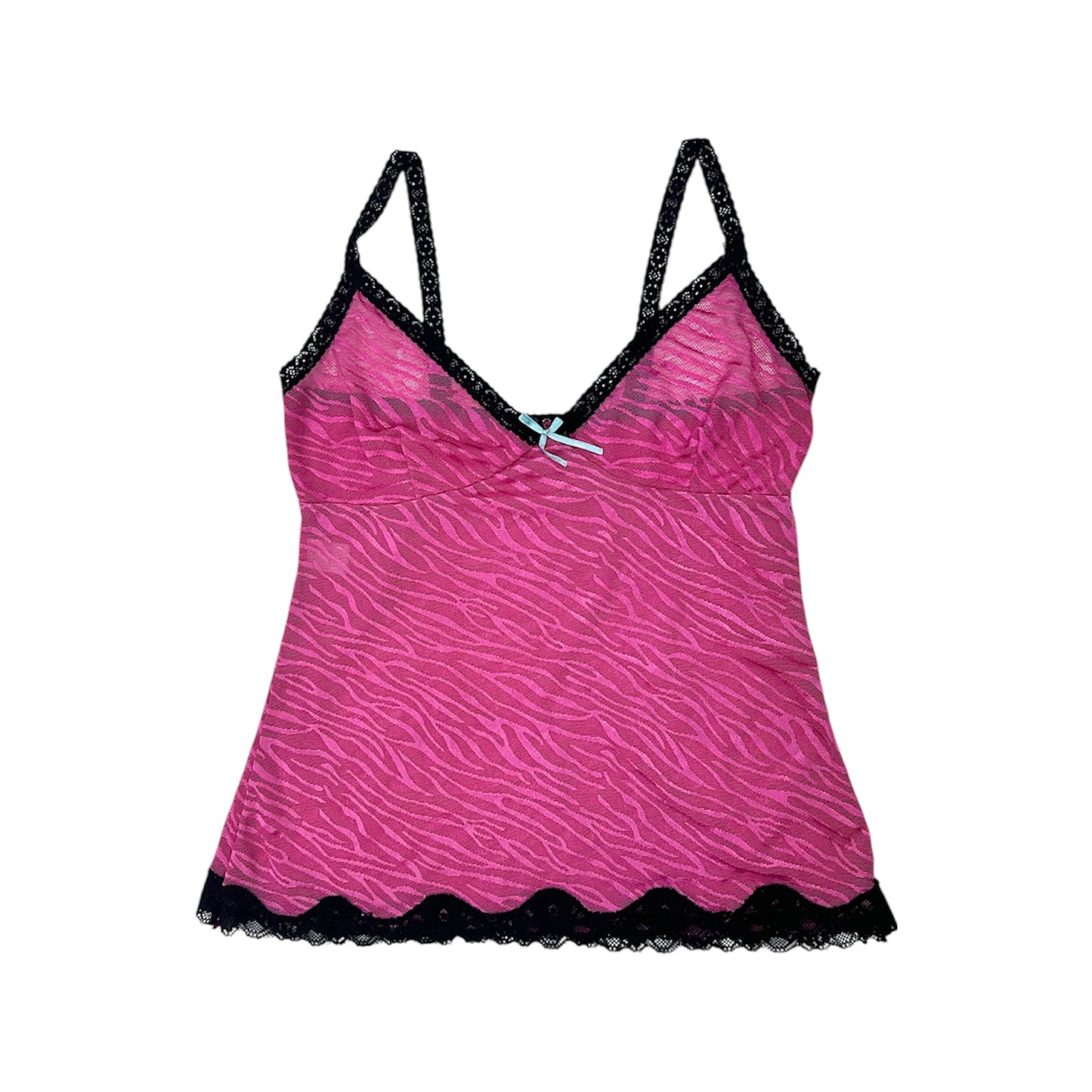Pink Animal Print Lace Cami