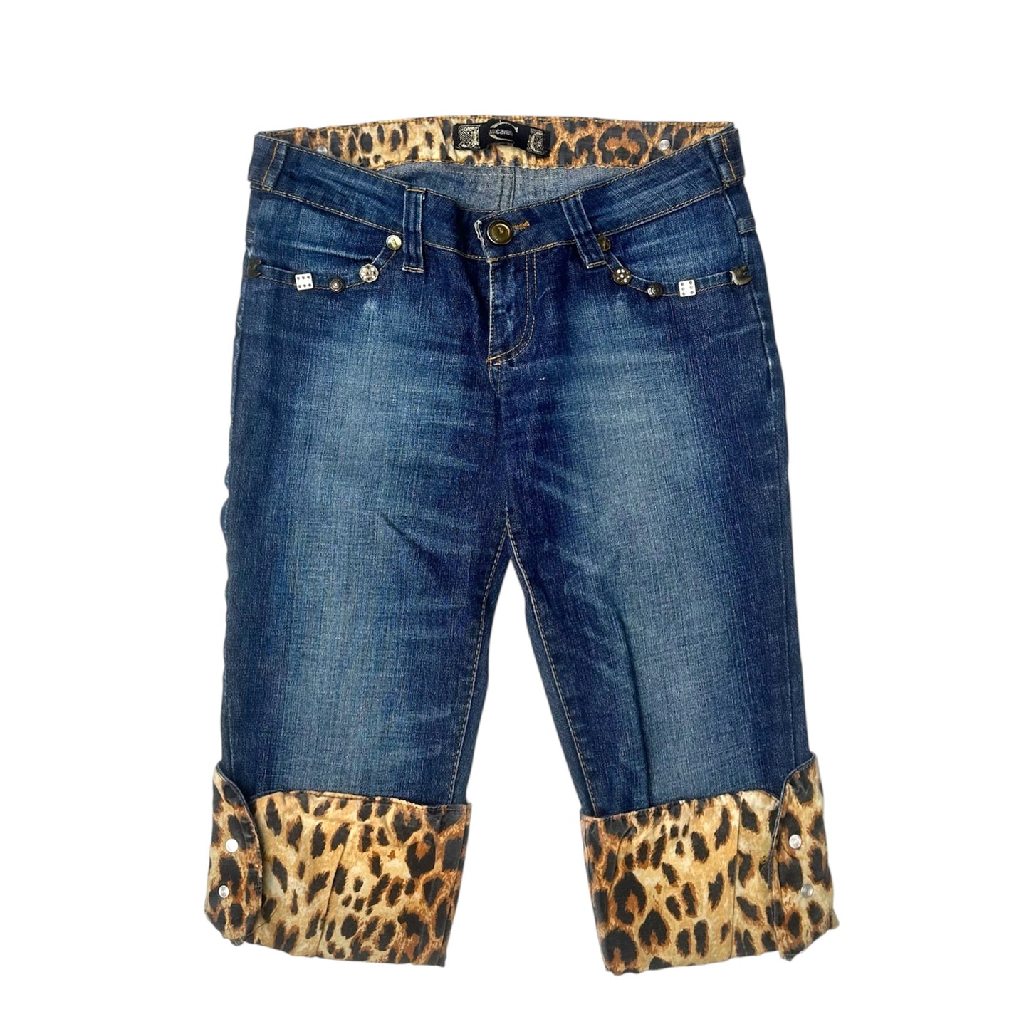 Cavalli Denim Leopard Capris