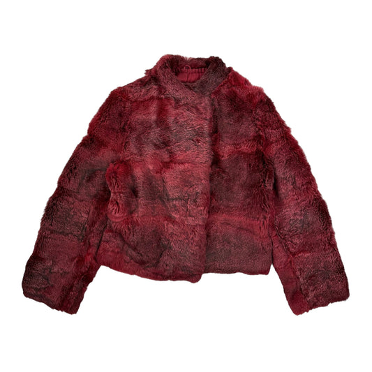 Gradient Red Fur Jacket