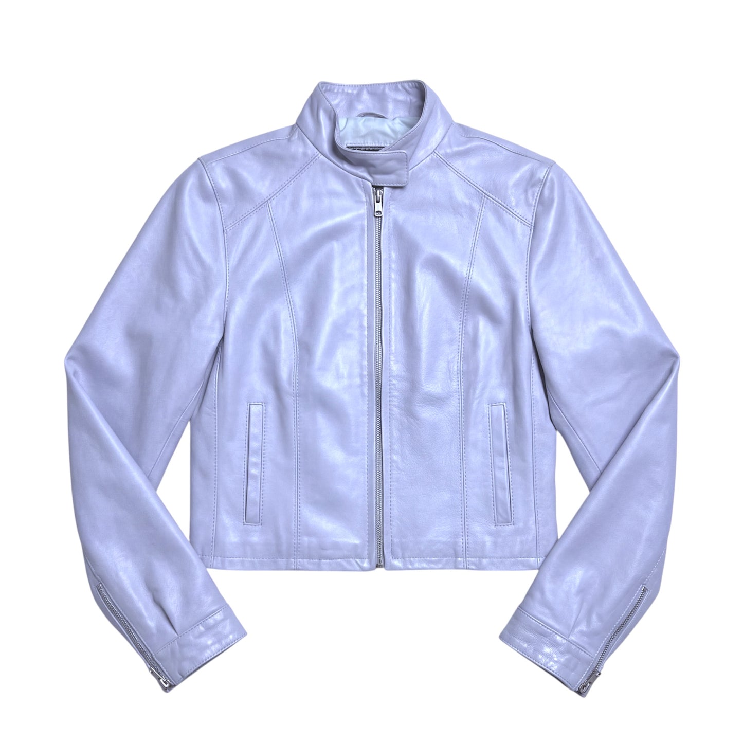 Baby Blue Italian Leather Jacket