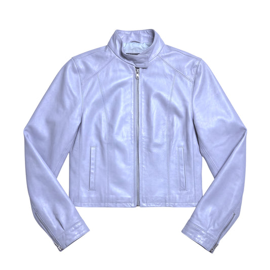 Baby Blue Italian Leather Jacket