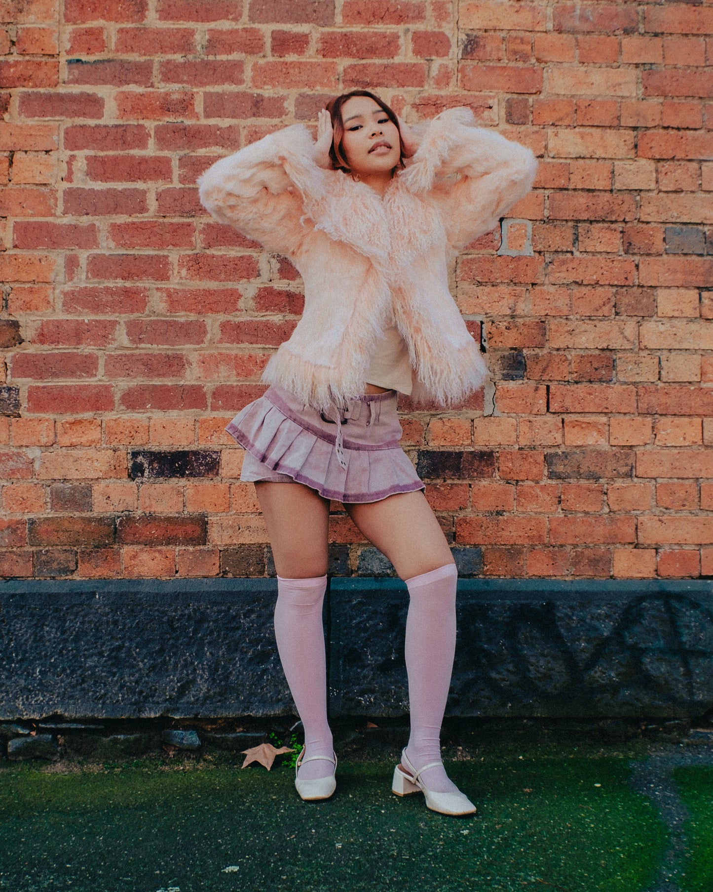 Purple Denim Mini Skirt