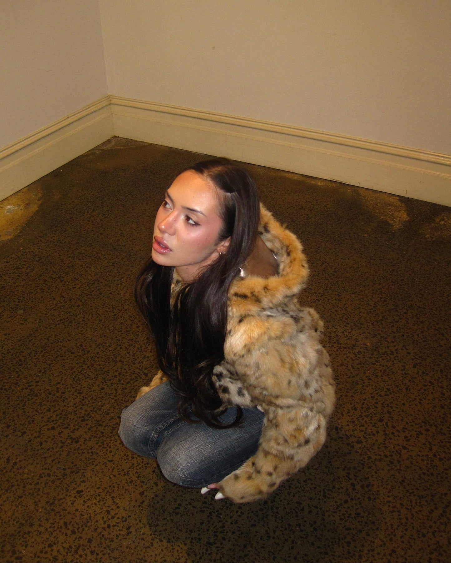 Genuine Fur Leopard Print Jacket