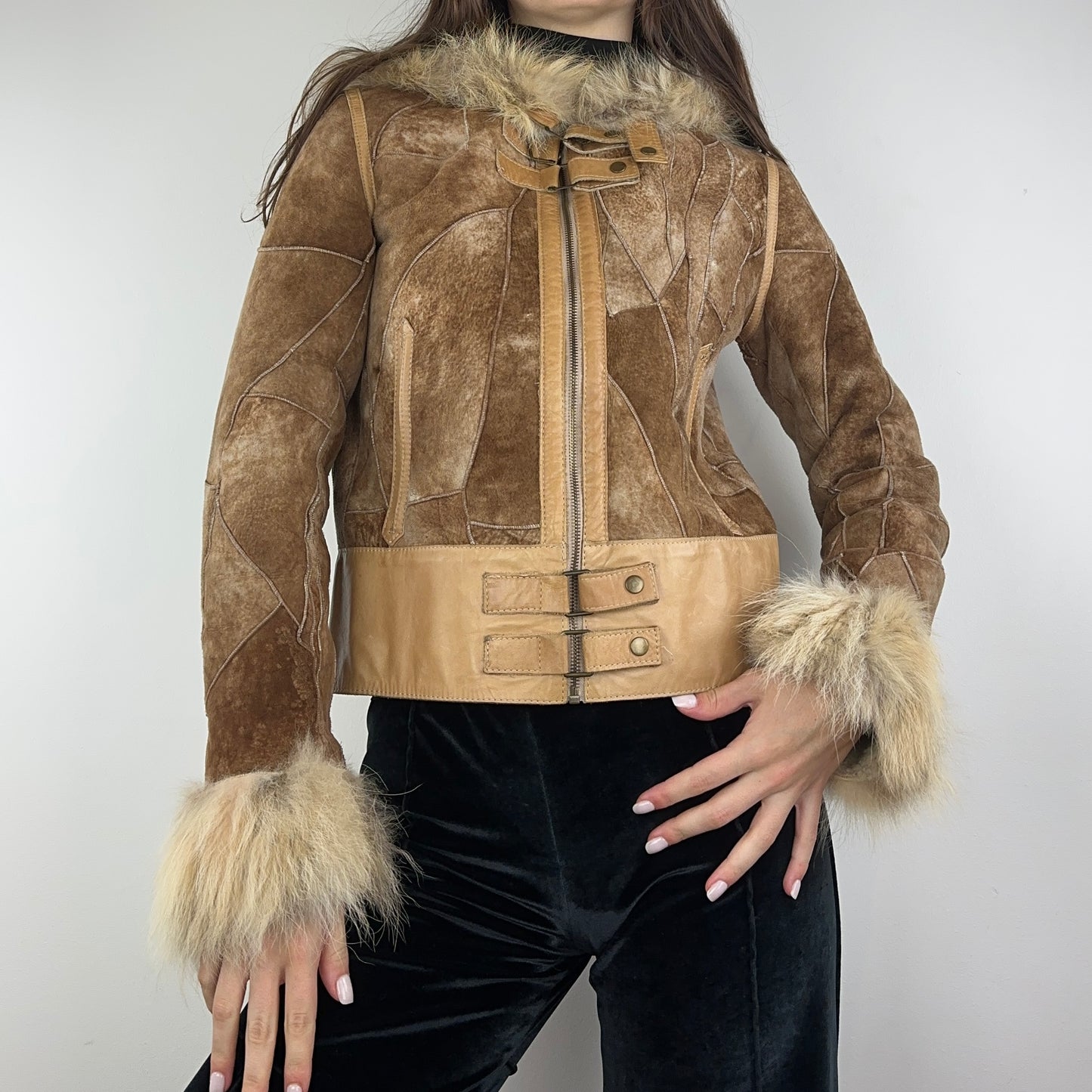 Suede Patchwork Fur Jacket