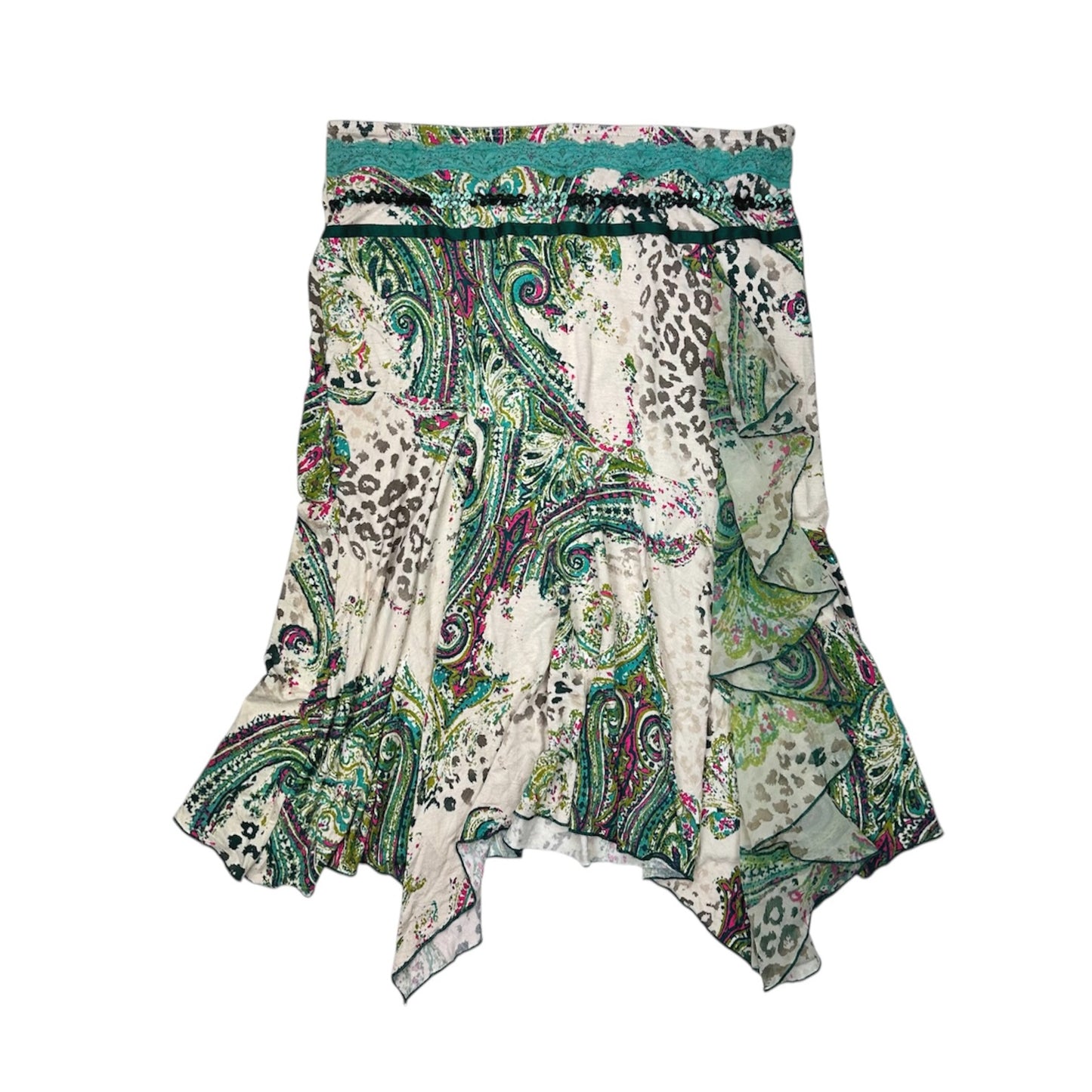Morgan De Toi Green Leopard Skirt