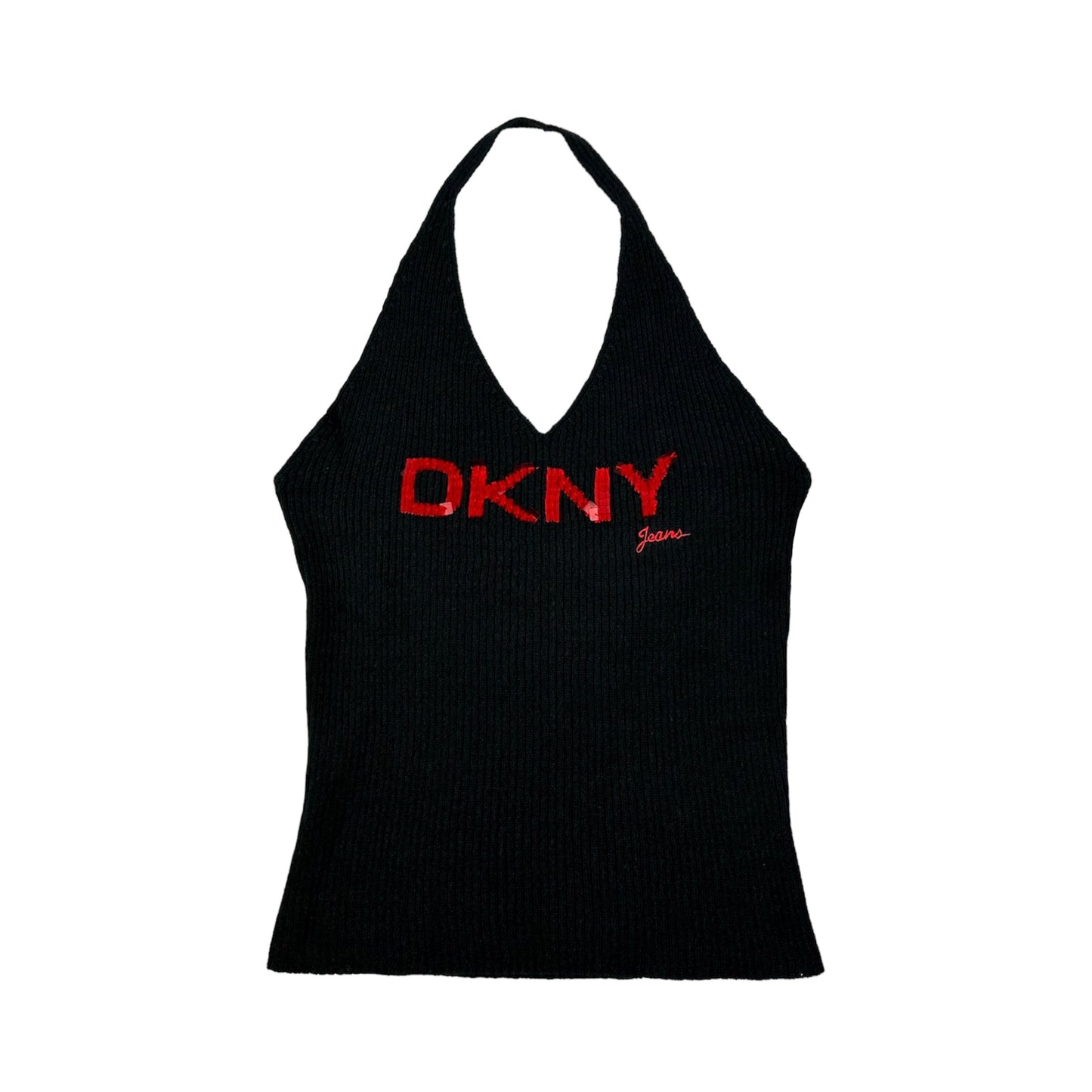 Deadstock DKNY Sequin Ribbed Knit Halter