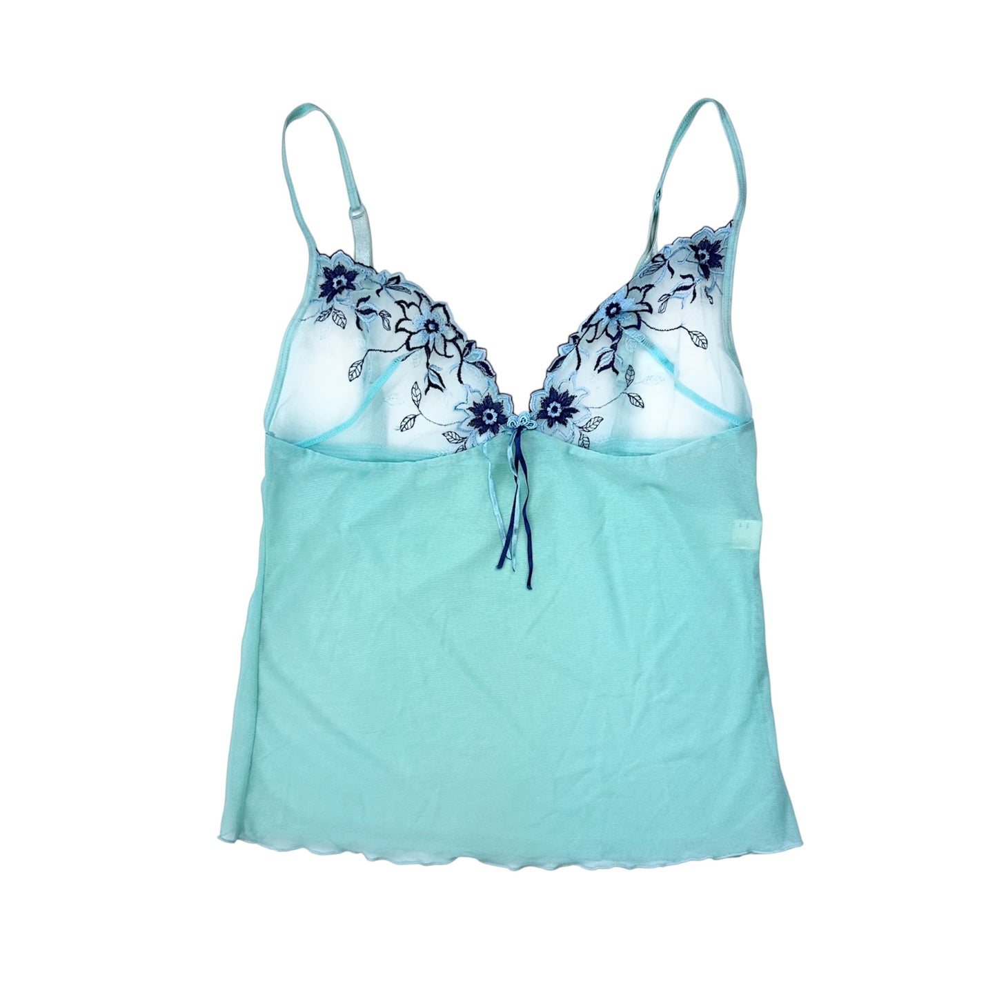 Blue Mesh Lace Cami