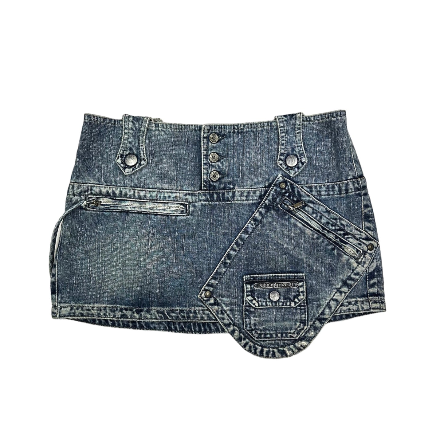 Diesel Cargo Denim Mini Skirt