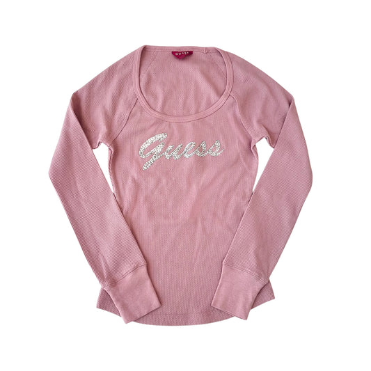 Guess Pink Waffle Long Sleeve