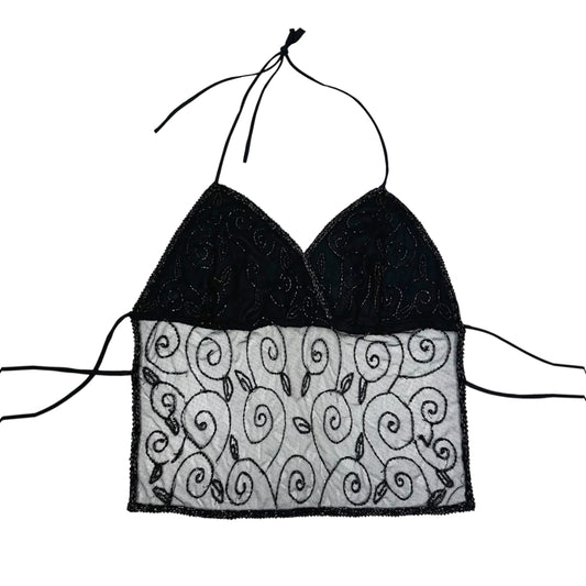 Beaded Backless Halter