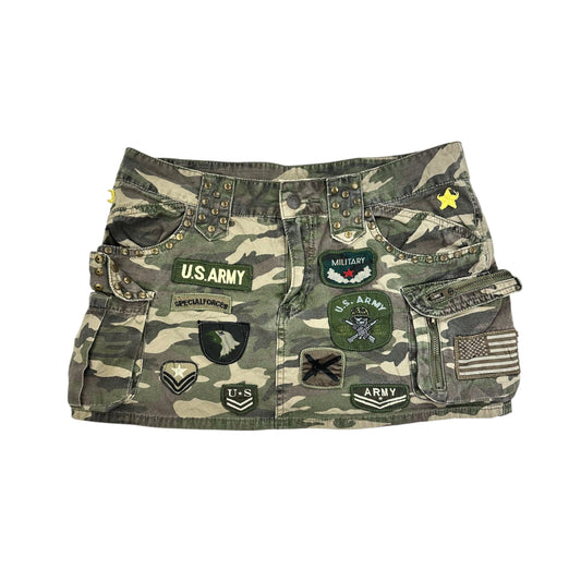 Camo Military Cargo Mini Skirt