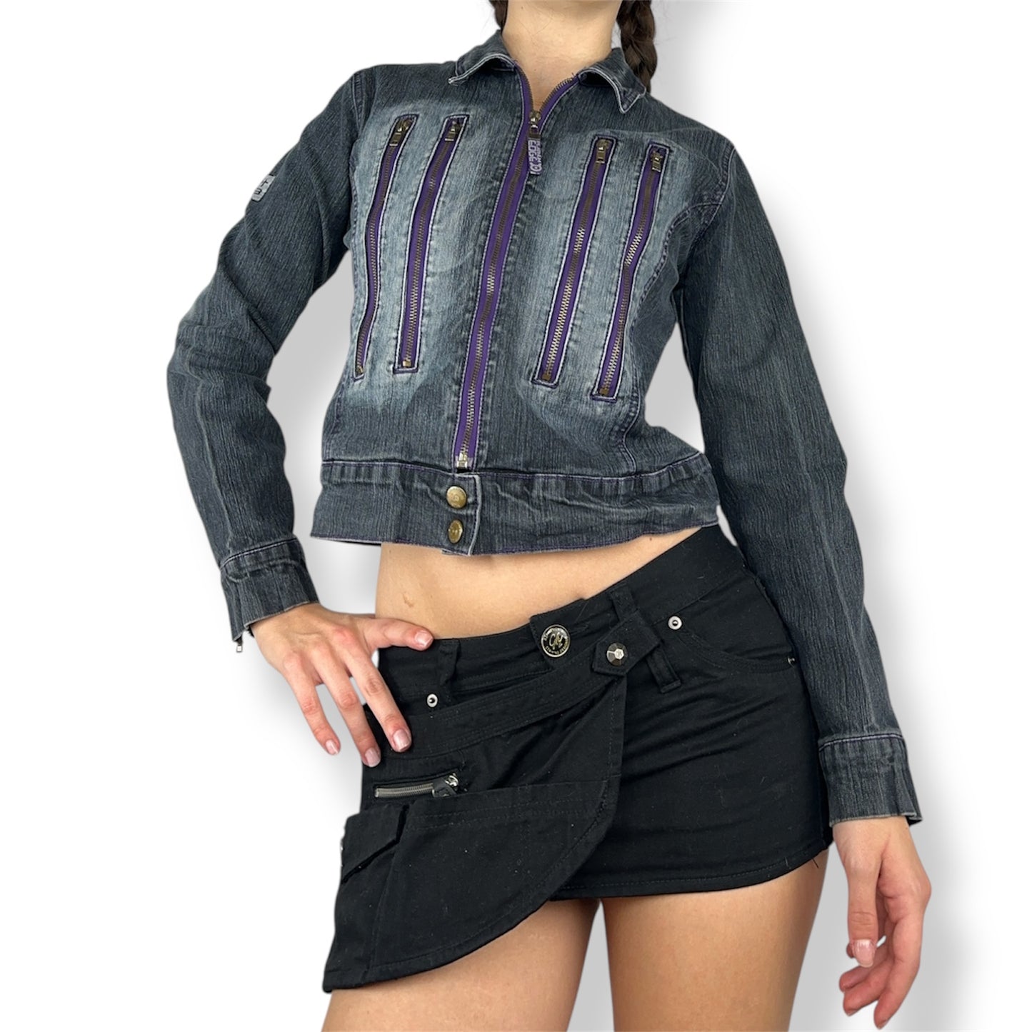 Zip Detail Denim Jacket
