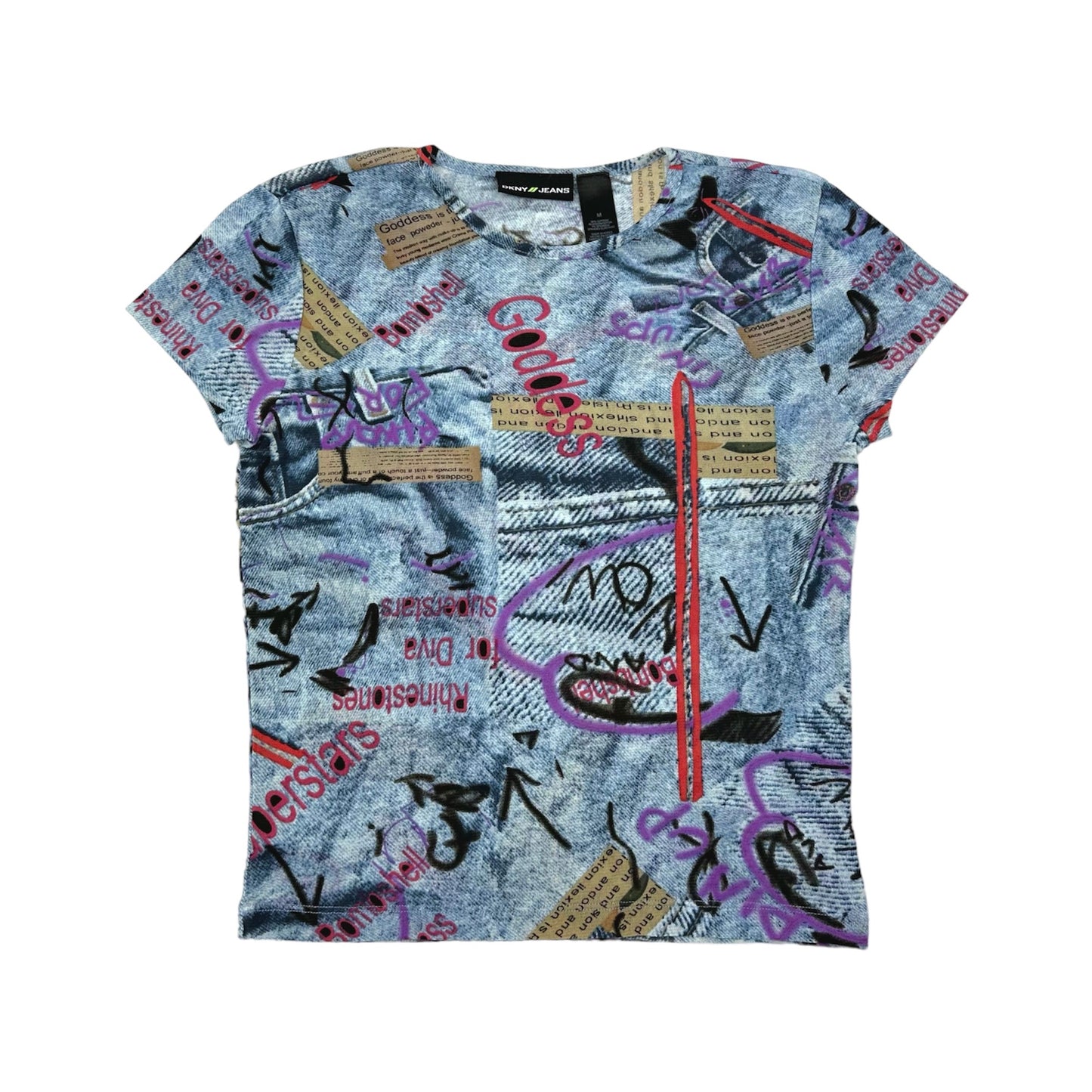 DKNY Mesh Print Baby Tee
