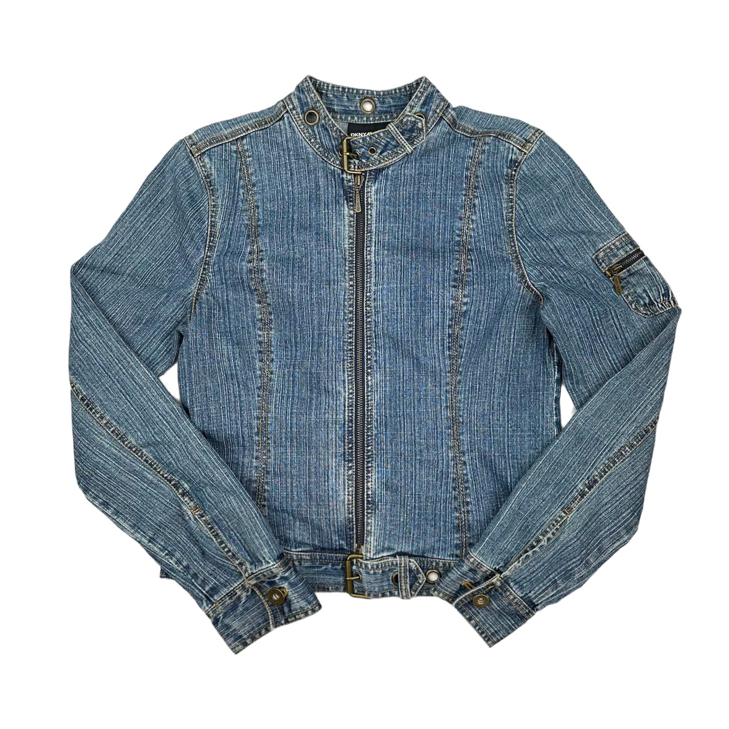 DKNY Buckle Denim Zip Up