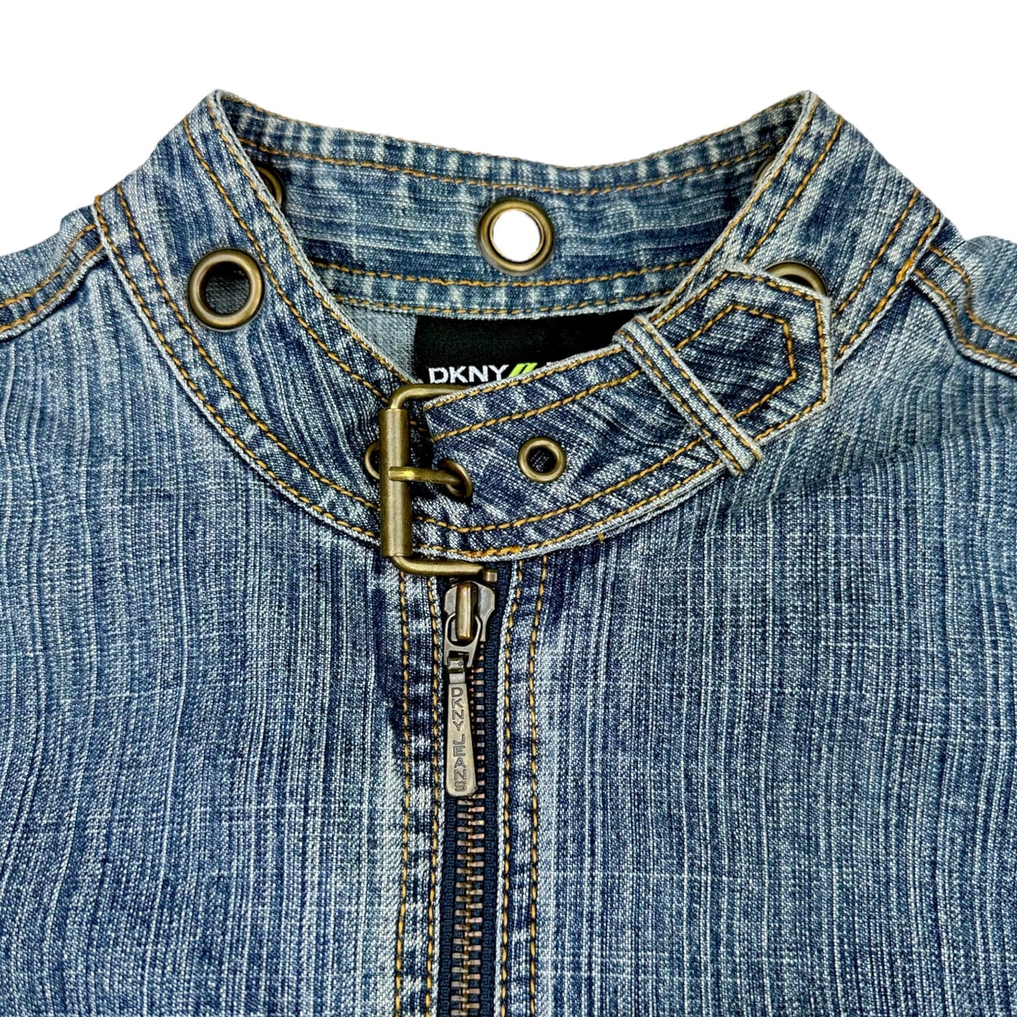 DKNY Buckle Denim Zip Up