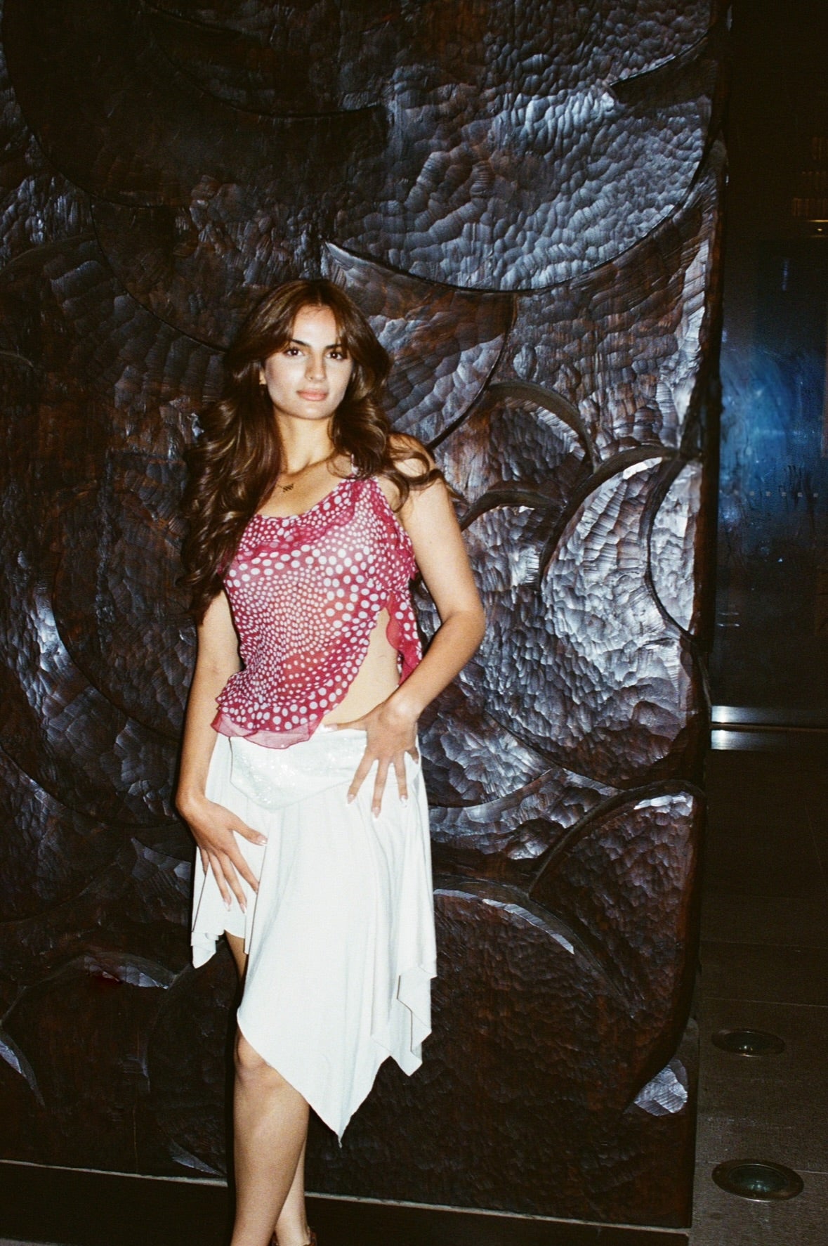Drapey Beaded Wrap Midi Skirt
