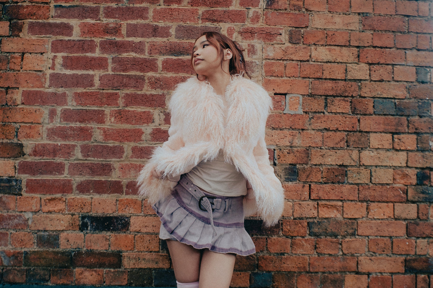 Purple Denim Mini Skirt