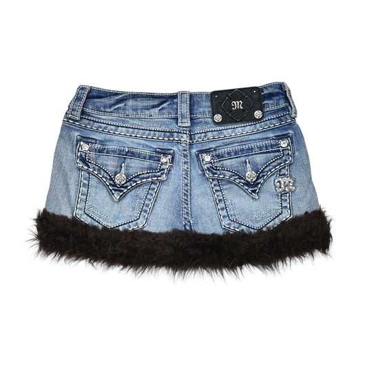 Rare Miss Me Fur Trim Skirt