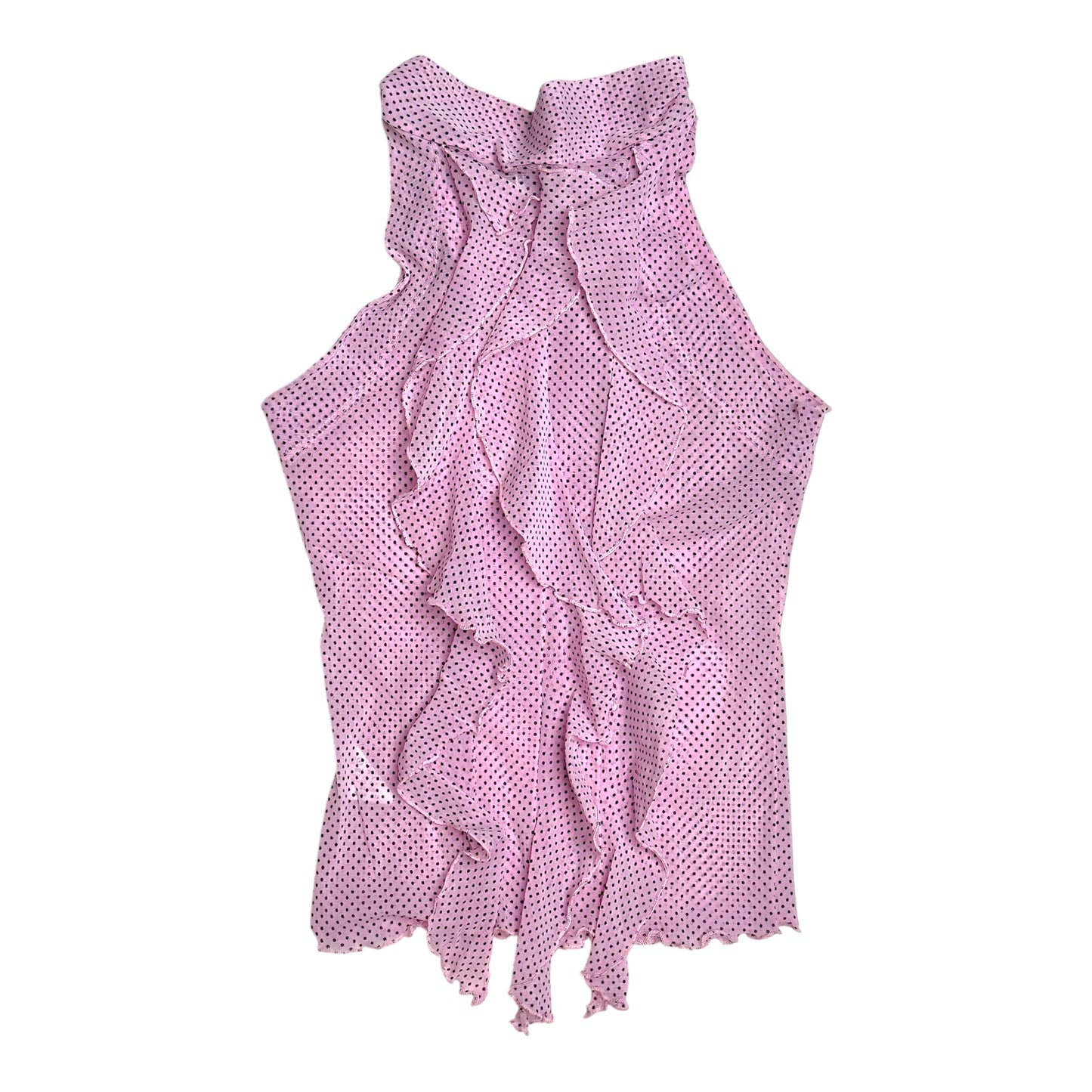 Pink Ruffle Mesh Tank