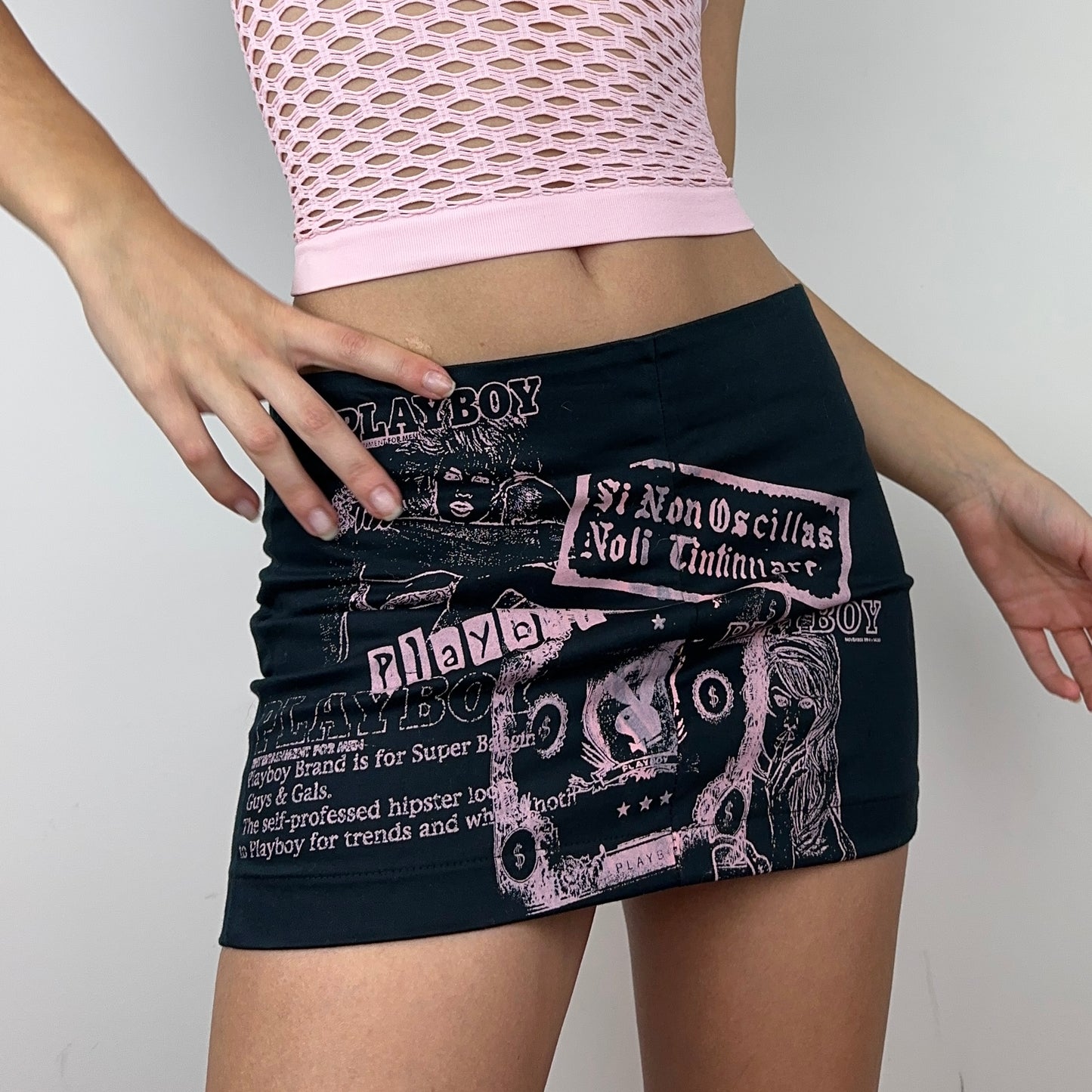 Playboy Pink Print Skirt