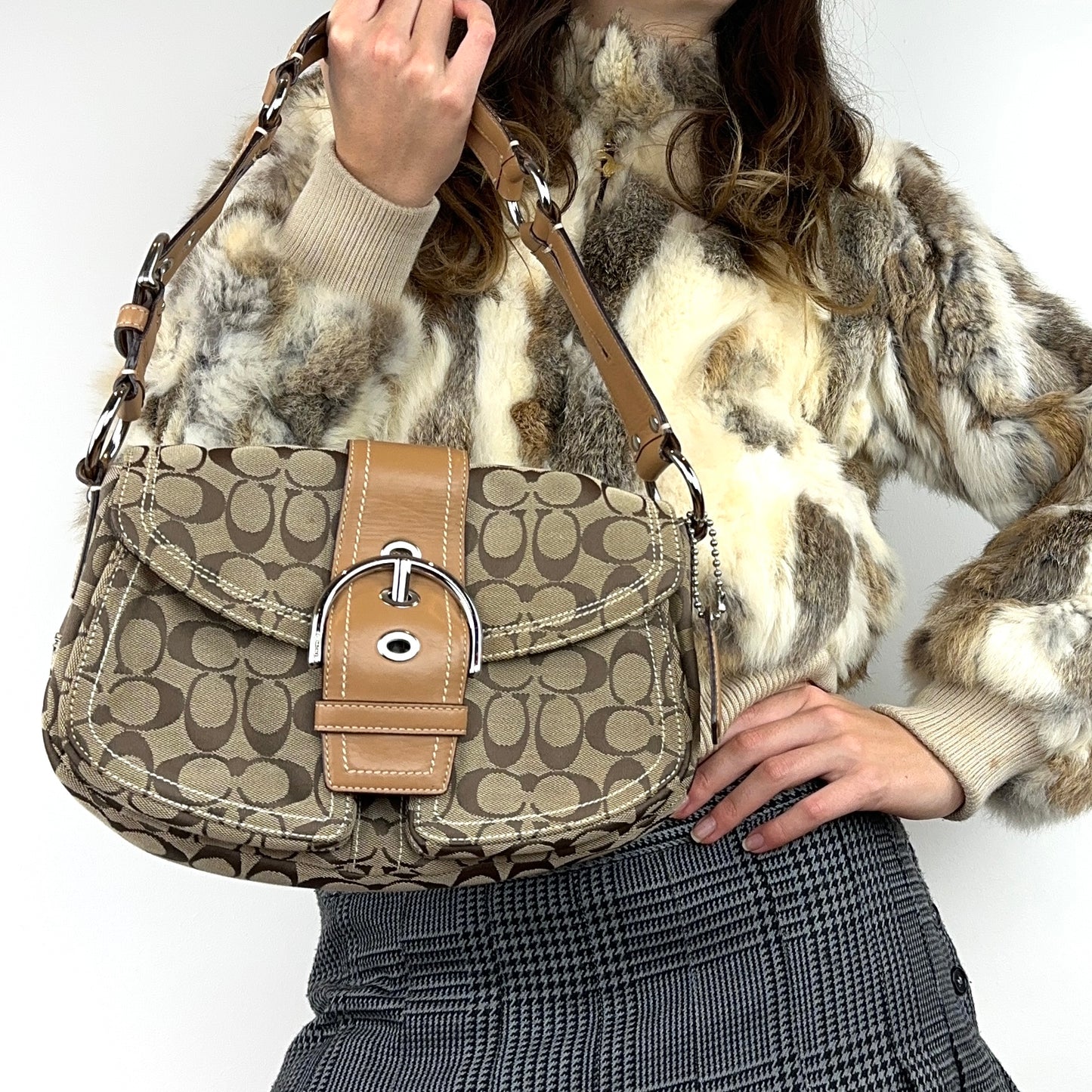 Coach Monogram Buckle Bag